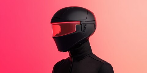 Futuristic cycling gear, smart helmet with heads-up display, neon accents, modern cycling trends