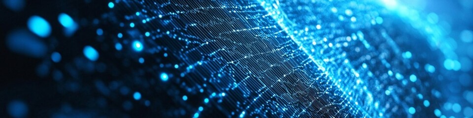 Naklejka premium Revolutionary Tokenization: Abstract Blockchain Visualization for Secure Digital Asset Management and Smart Contract Implementation. Futuristic Blue Technological Landscape Showcasing Interconnected N
