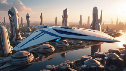 Futuristic digital artwork