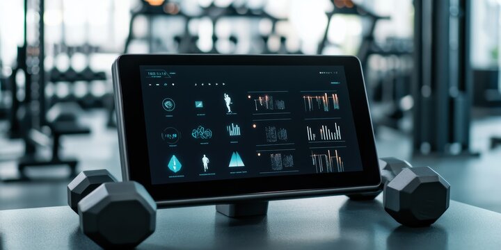 Smart Gym Equipment with Augmented Reality Weight Training and Holographic Feedback Display - Powered by Adobe