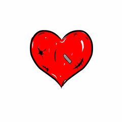 broken heart vector illustration
