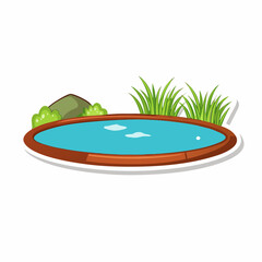 A natural small pond sticker design (30)