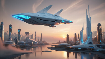 Futuristic digital artwork