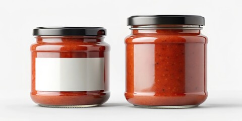 Blank label jar of spaghetti sauce, customizable for private labeling and branding