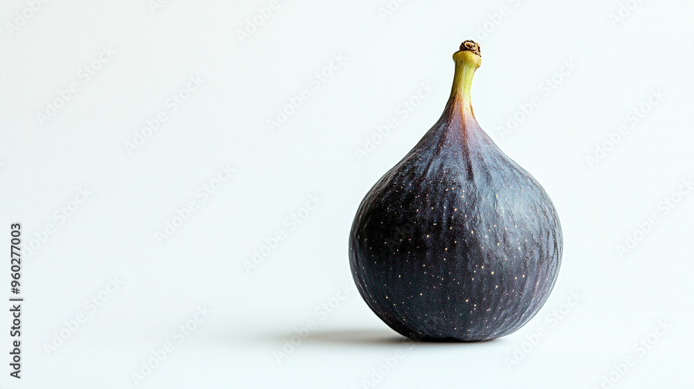 Poster fresh black fig displayed on a light background highlighting its unique shape and texture in a minim