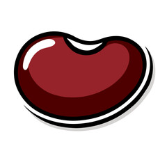 A sticker design template with a kidney bean on a isolated white background (23)