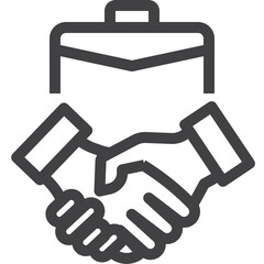 Simple vector cooperation business outline icon on white background