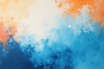 Abstract Watercolor Painting with Orange and Blue Hues