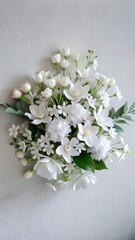 White Flower Wall Arrangement, Fresh and Elegant Floral Decor