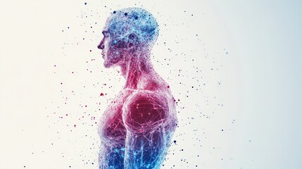 Muscular build demonstration through intensive training routine on blank slate background with copy space