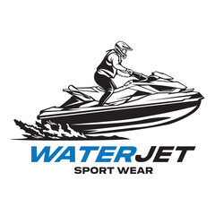 Jet ski Water sport vector illustration logo design, perfect for club team logo and t shirt design