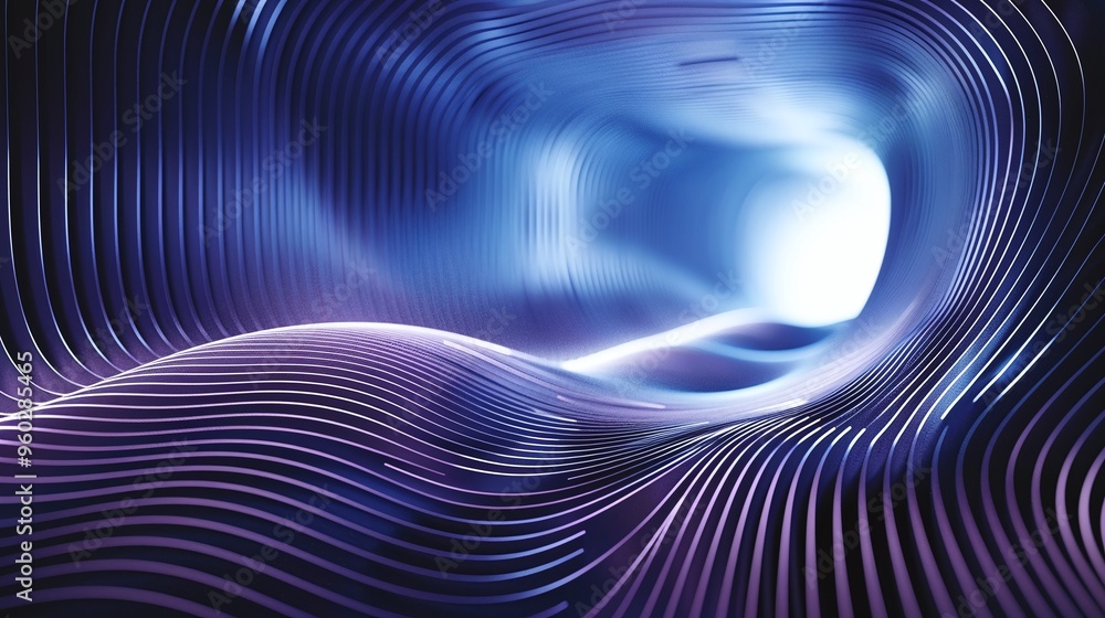 Poster a captivating abstract tunnel with flowing lines and luminous light, creating a sense of depth and m