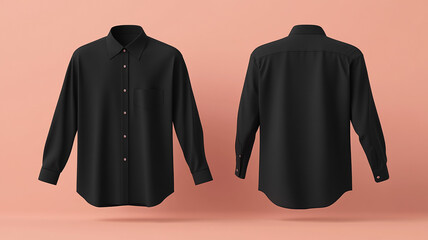 black shirt mockup front and back view