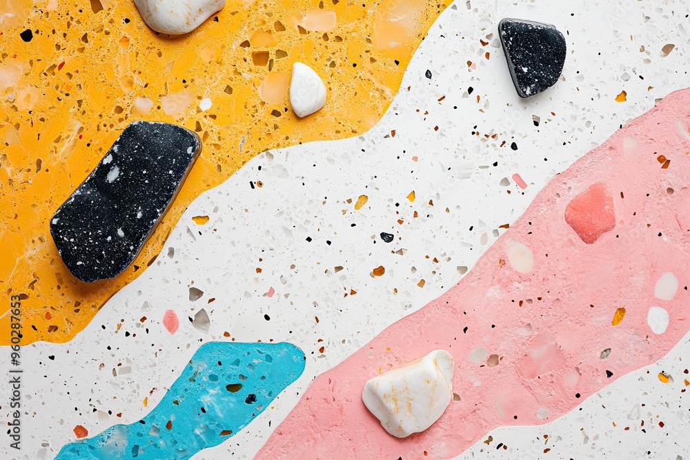 Poster abstract colorful background with stones. perfect for use as a backdrop for your designs.