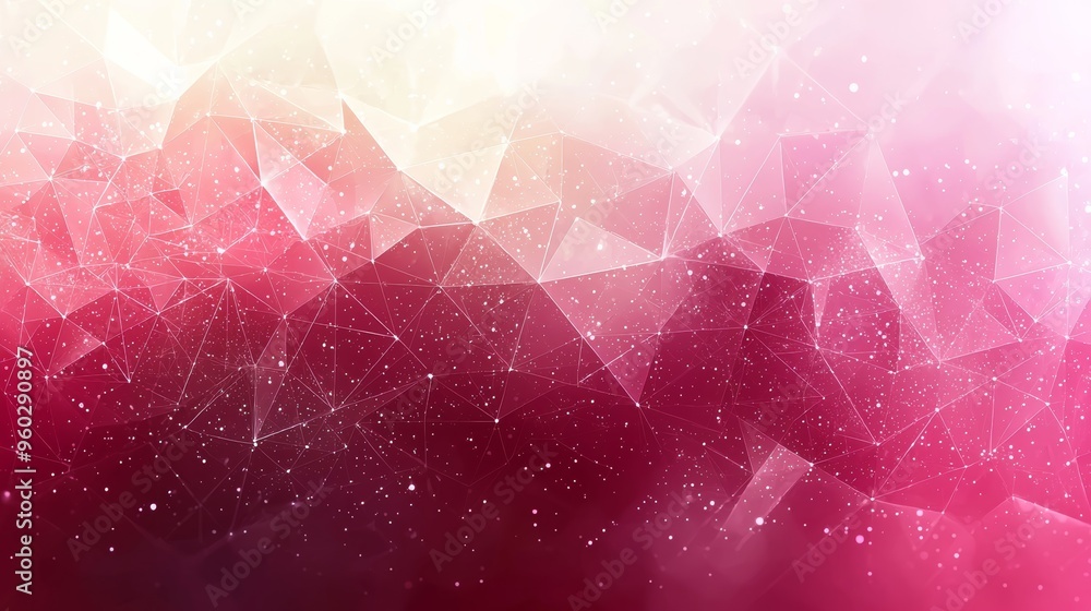 Poster abstract geometric patterns in shades of pink and white with a starry background, perfect for modern