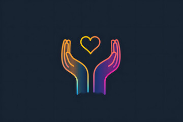 Obraz premium Minimalist support icon, featuring clean lines and simple shapes to represent assistance, care, and aid. Perfect for applications related to customer service, health, or community support.