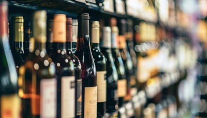 Unfocused Array: Diverse Wine Selections at American Liquor Store