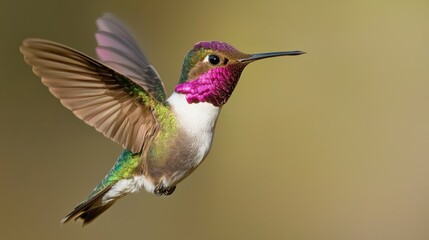 Naklejka premium Vibrant Hummingbird in Flight Captures Nature s Elegance