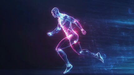 Fototapeta premium Body shaping and muscle development demonstration through workout on copy space background