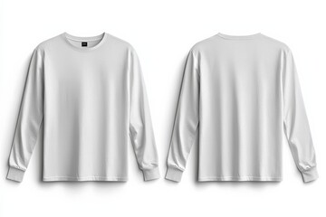 White Long Sleeve Tshirt Mockup Isolated created with Generative AI