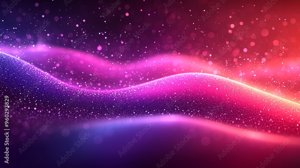 Poster vibrant waves of light and color create a mesmerizing abstract background filled with sparkles and l