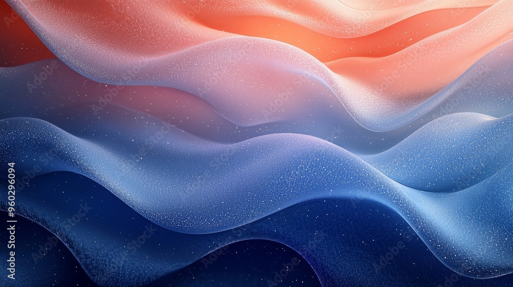 Poster abstract wave patterns in vibrant colors create a calming visual experience in a digital artwork