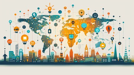 Obraz premium Best Internet Concept of global business from concepts series