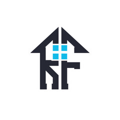 Initials RF House Logo Design. Creative Letter RF with House Icon for Real Estate, Property and Business Branding
