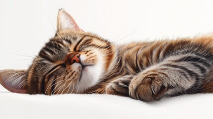 Fototapeta premium The cat is sleeping comfortably and healthily.