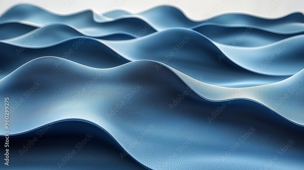Aufkleber abstract blue waves undulate gracefully across a smooth surface in a serene and tranquil display of 