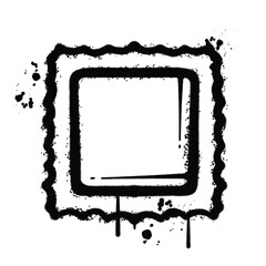 Black and White Graffiti Spray Painted duty stamp on white background