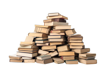 Pile of books isolated on a white background