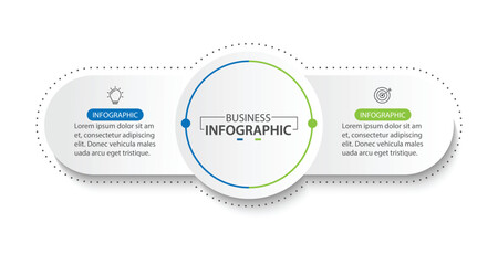 Business infographics. Infographics with 2 steps or options