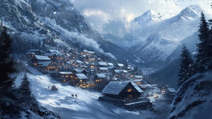 Snowy Mountain Village