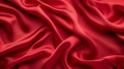 Fototapeta premium Red silk fabric