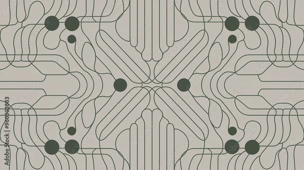 Poster abstract minimalist pattern: a seamless geometric pattern featuring thin grey lines forming a intric
