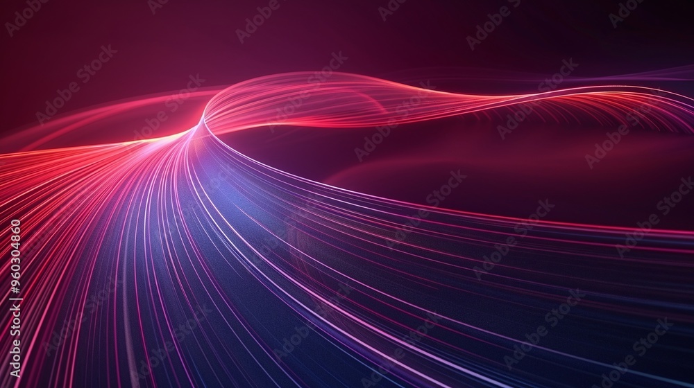 Aufkleber abstract light waves with vibrant colors creating a dynamic motion in a dark background, perfect for