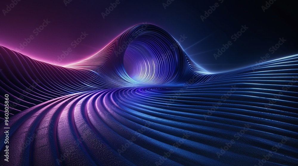 Aufkleber abstract wave design featuring vibrant colors and smooth curves, creating a futuristic and dynamic v