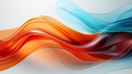 Fototapeta premium Abstract orange curved shape on a white background, designed for motion graphics animation. This fluid and captivating vector illustration with negative space for a minimalist and unique aesthetic