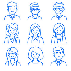 Fototapeta premium User profile icon set. Profile, people silhouette, person, avatar, sign up button vector collection
