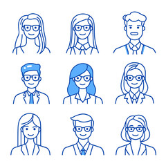 User profile icon set. Profile, people silhouette, person, avatar, sign up button vector collection