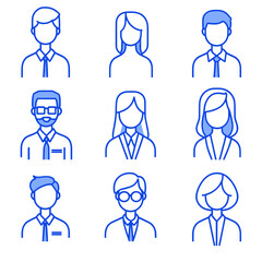 User profile icon set. Profile, people silhouette, person, avatar, sign up button vector collection