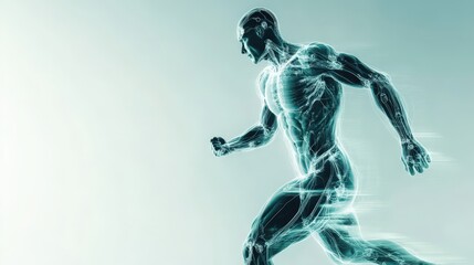 Muscular body shape workout on blank slate background copy space for text plain background showcasing energy and movement