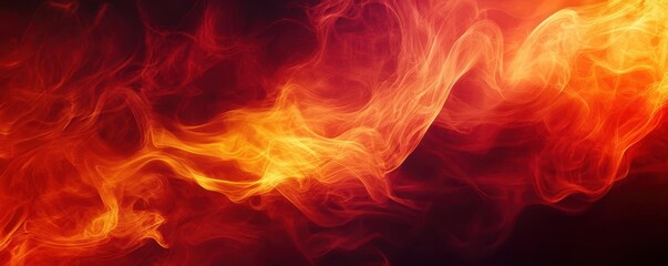 Fiery gradient with fluid, smoky tendrils of red and orange, Abstract background, Dynamic warmth