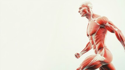 Dynamic athlete silhouette demonstrating energy and motion on plain background with copy space for text and blank slate