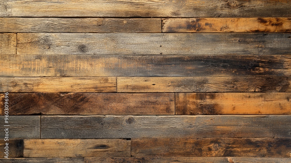 Poster rustic barn wood background with natural knots and cracks, adding character and warmth to the scene.