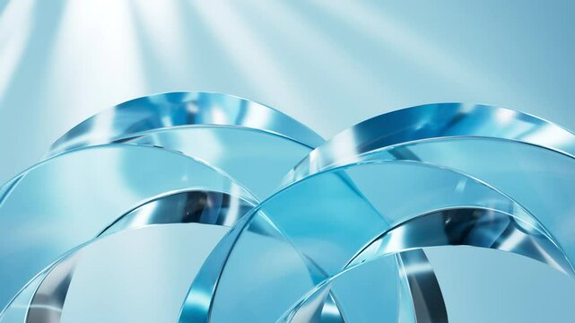 Abstract glass ring background, abstract curves, M&ouml;bius loop, 3d rendering.