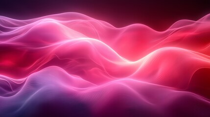 Obraz premium Colorful abstract waves flowing gracefully in shades of pink and blue illuminated by soft light