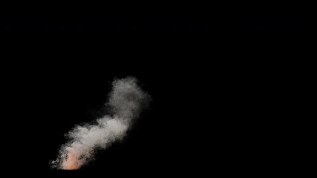 High-Resolution 4K Fire Smoke VFX Element on Black Background &ndash; Perfect for Matte Compositing, Visual Effects, and Easy Integration in Film and Video Production
