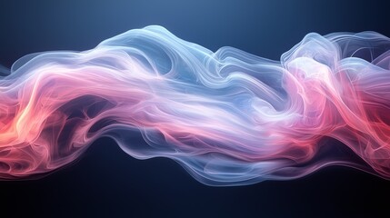 Obraz premium Colorful swirls of translucent smoke flow across a dark background, creating an ethereal and mesmerizing effect in the evening light